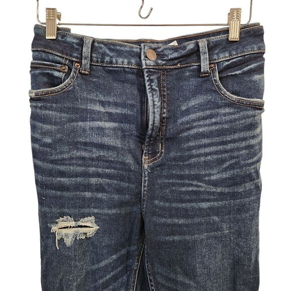 Terra & Sky Cropped Distressed High Rise Jeans Size 16W - Picture 3 of 5